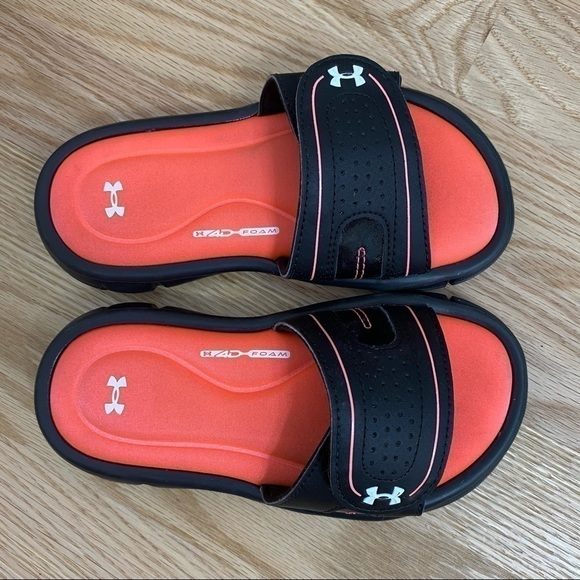Under Armour Foam Slide Sandals Kids Sz 12 Pink - Picture 2 of 4